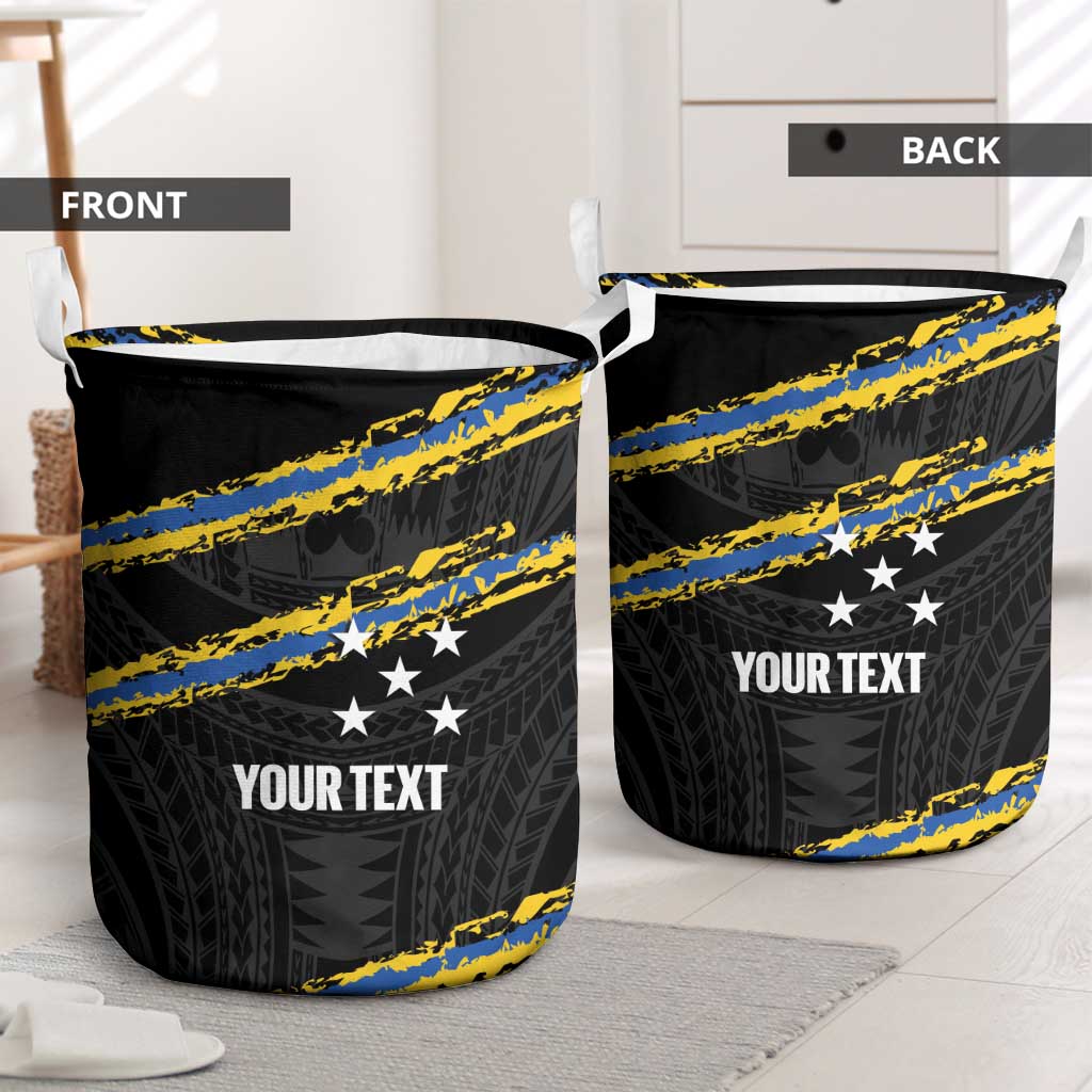 Kings Solomon Islands Football Custom Laundry Basket Come On Solomons Polynesian Grunge Style LT14 - Polynesian Pride