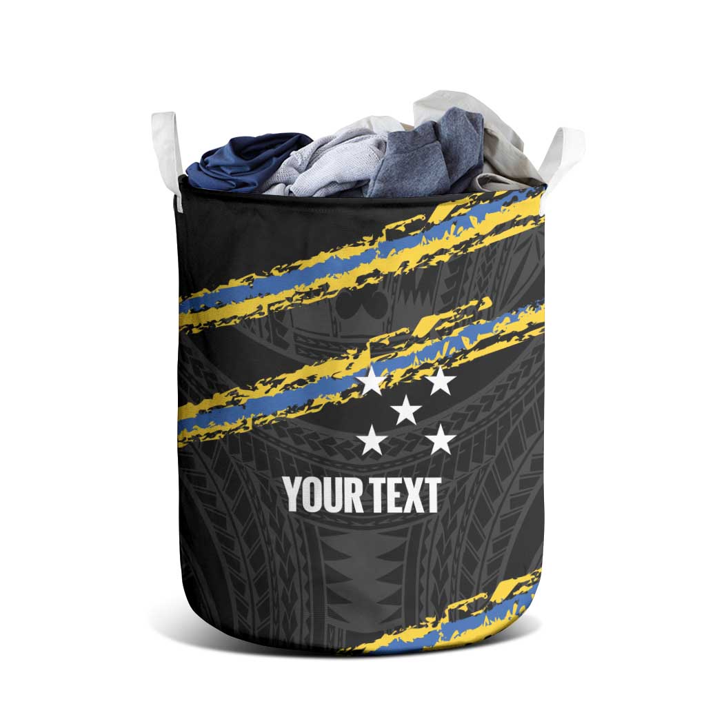 Kings Solomon Islands Football Custom Laundry Basket Come On Solomons Polynesian Grunge Style LT14 - Polynesian Pride
