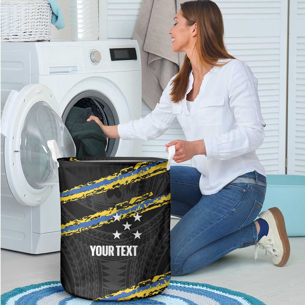 Kings Solomon Islands Football Custom Laundry Basket Come On Solomons Polynesian Grunge Style LT14 - Polynesian Pride