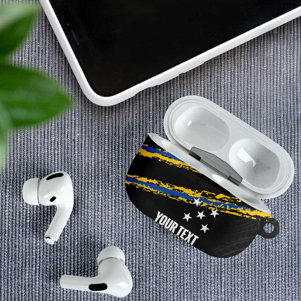 Kings Solomon Islands Football Custom AirPods Case Come On Solomons Polynesian Grunge Style