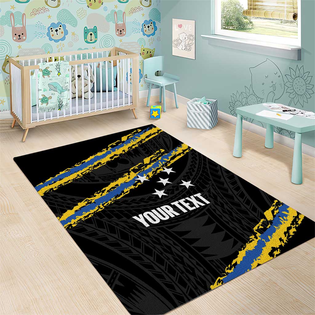 Kings Solomon Islands Football Custom Area Rug Come On Solomons Polynesian Grunge Style LT14 - Polynesian Pride