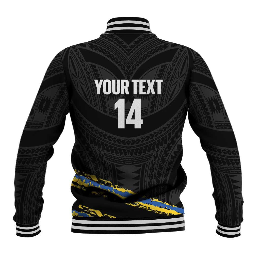 Kings Solomon Islands Football Custom Baseball Jacket Come On Solomons Polynesian Grunge Style LT14 - Polynesian Pride