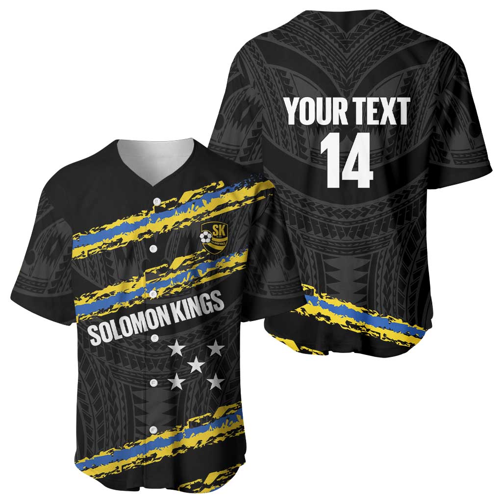 Kings Solomon Islands Football Custom Baseball Jersey Come On Solomons Polynesian Grunge Style LT14 - Polynesian Pride