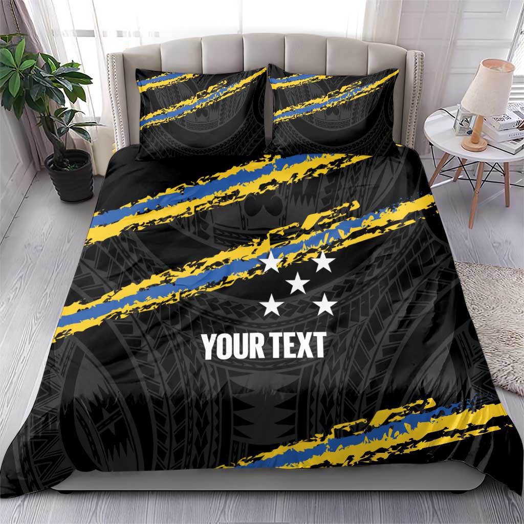 Kings Solomon Islands Football Custom Bedding Set Come On Solomons Polynesian Grunge Style LT14 - Polynesian Pride