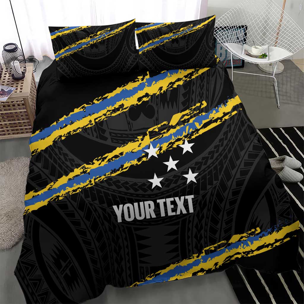 Kings Solomon Islands Football Custom Bedding Set Come On Solomons Polynesian Grunge Style LT14 - Polynesian Pride