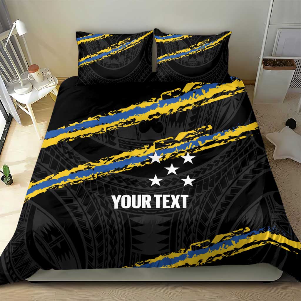 Kings Solomon Islands Football Custom Bedding Set Come On Solomons Polynesian Grunge Style LT14 - Polynesian Pride