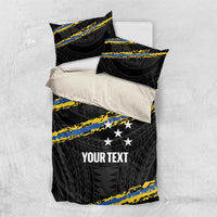 Kings Solomon Islands Football Custom Bedding Set Come On Solomons Polynesian Grunge Style LT14 US Twin 172cm x 218cm Black - Polynesian Pride