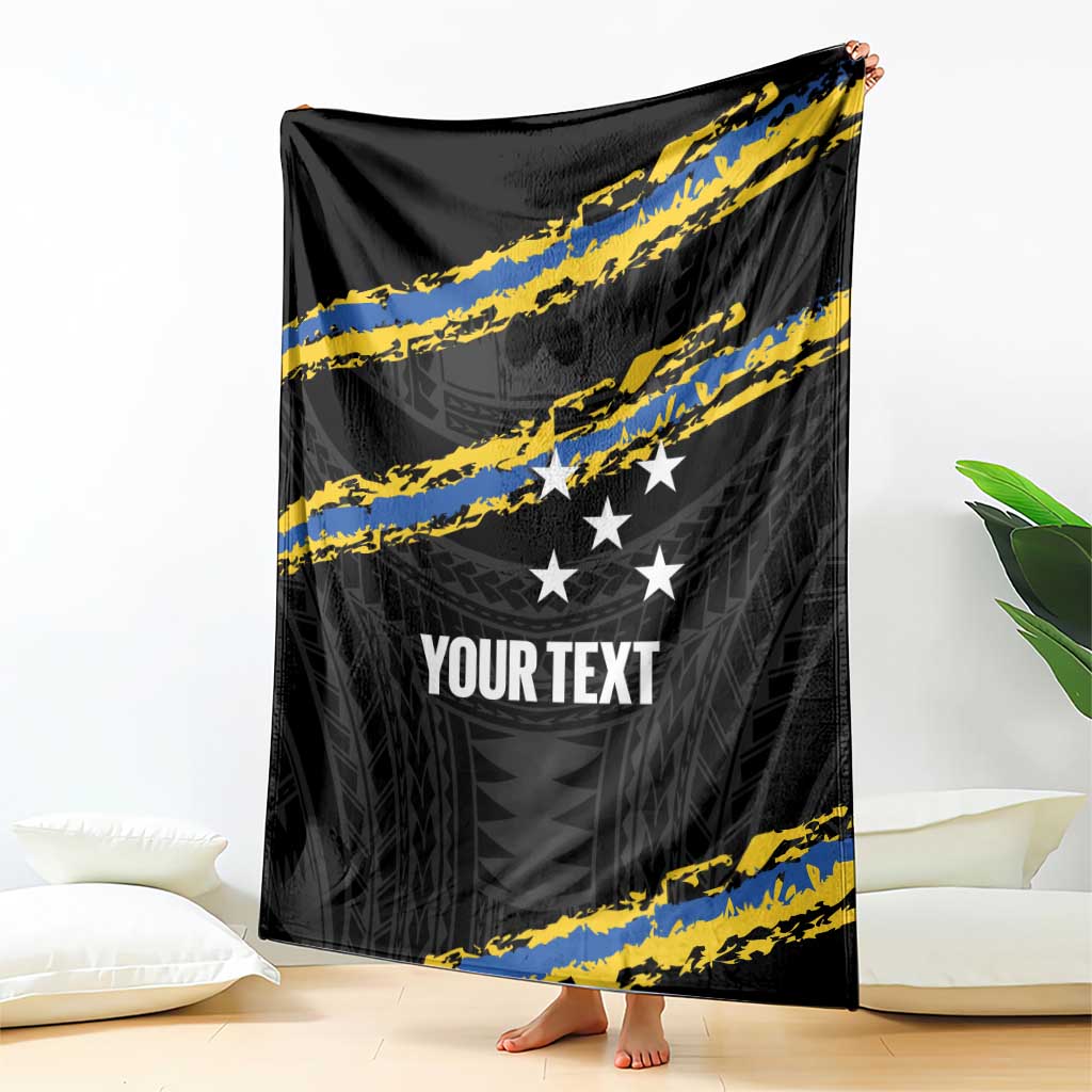 Kings Solomon Islands Football Custom Blanket Come On Solomons Polynesian Grunge Style LT14 - Polynesian Pride