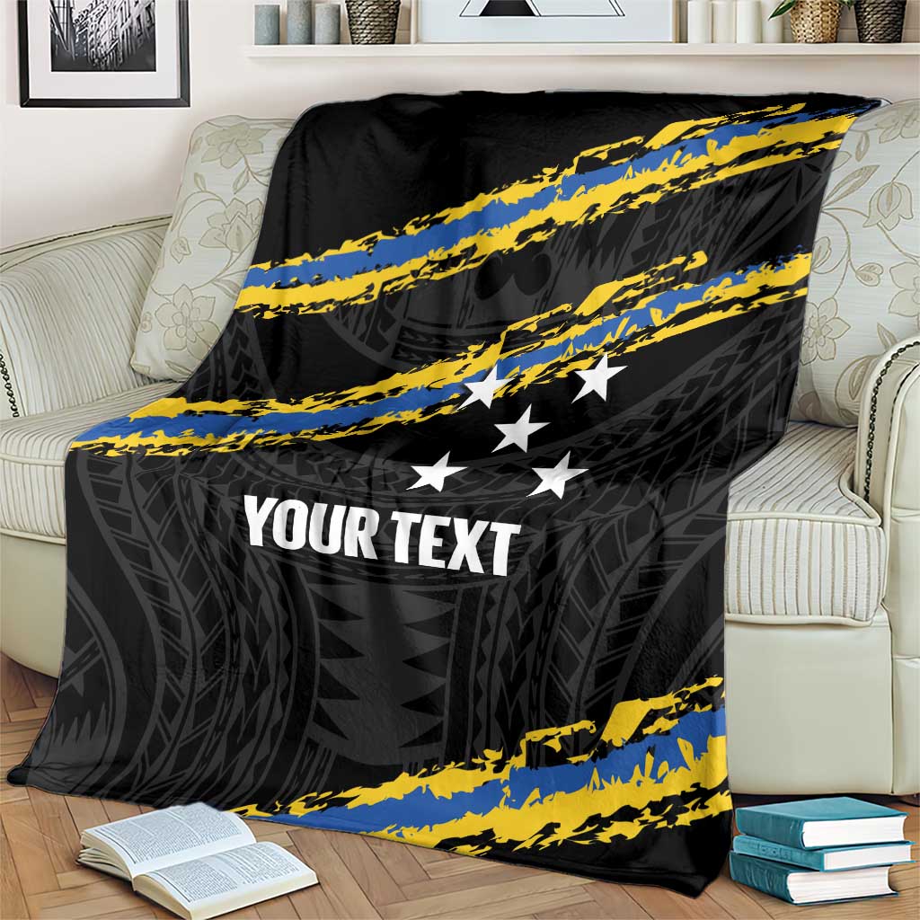 Kings Solomon Islands Football Custom Blanket Come On Solomons Polynesian Grunge Style LT14 - Polynesian Pride