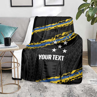 Kings Solomon Islands Football Custom Blanket Come On Solomons Polynesian Grunge Style LT14 - Polynesian Pride
