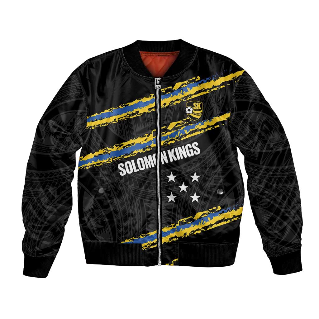 Kings Solomon Islands Football Custom Bomber Jacket Come On Solomons Polynesian Grunge Style