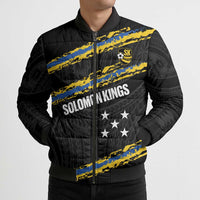 Kings Solomon Islands Football Custom Bomber Puffer Jacket Come On Solomons Polynesian Grunge Style LT14 - Polynesian Pride