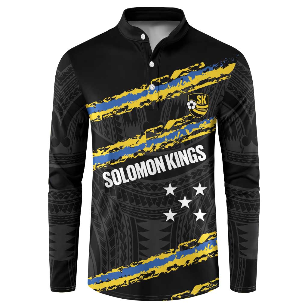 Kings Solomon Islands Football Custom Button Sweatshirt Come On Solomons Polynesian Grunge Style