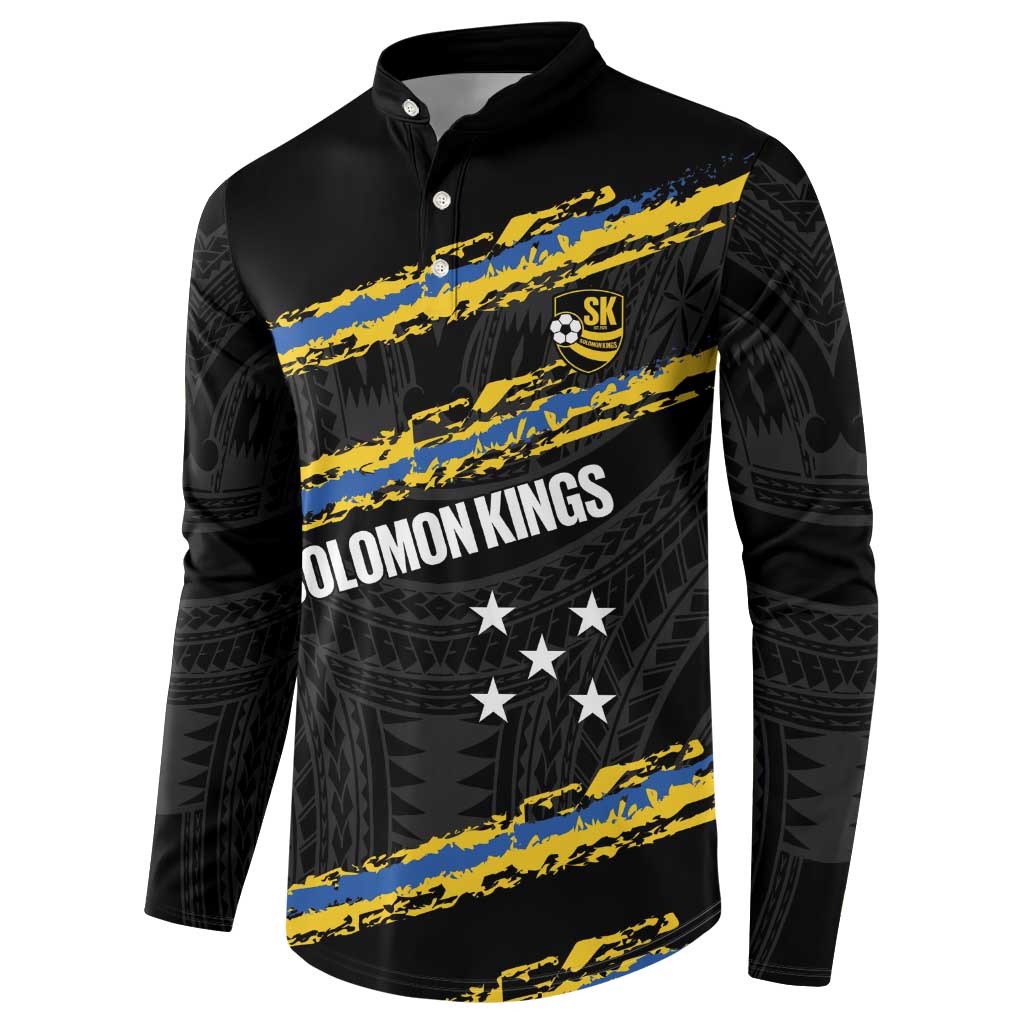 Kings Solomon Islands Football Custom Button Sweatshirt Come On Solomons Polynesian Grunge Style