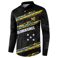 Kings Solomon Islands Football Custom Button Sweatshirt Come On Solomons Polynesian Grunge Style