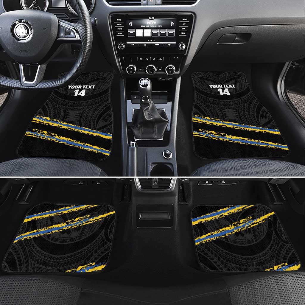 Kings Solomon Islands Football Custom Car Mats Come On Solomons Polynesian Grunge Style LT14 Set 4pcs Black - Polynesian Pride