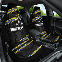 Kings Solomon Islands Football Custom Car Seat Cover Come On Solomons Polynesian Grunge Style LT14 One Size Black - Polynesian Pride