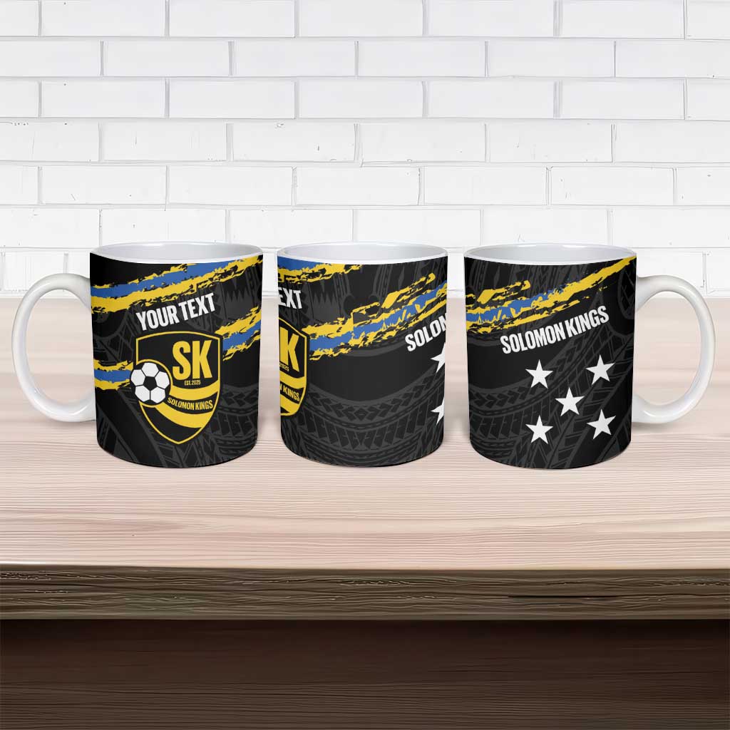Kings Solomon Islands Football Custom Ceramic Mug Come On Solomons Polynesian Grunge Style LT14 - Polynesian Pride