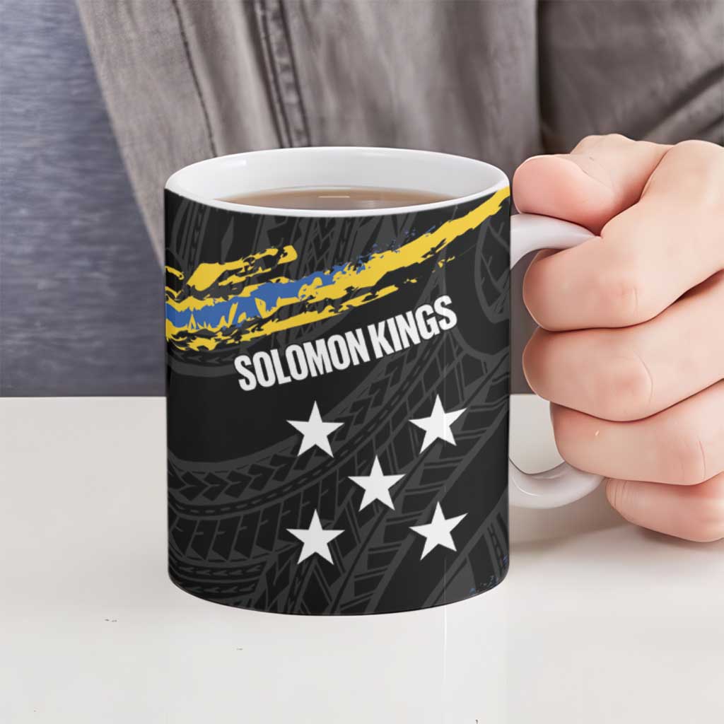 Kings Solomon Islands Football Custom Ceramic Mug Come On Solomons Polynesian Grunge Style LT14 - Polynesian Pride