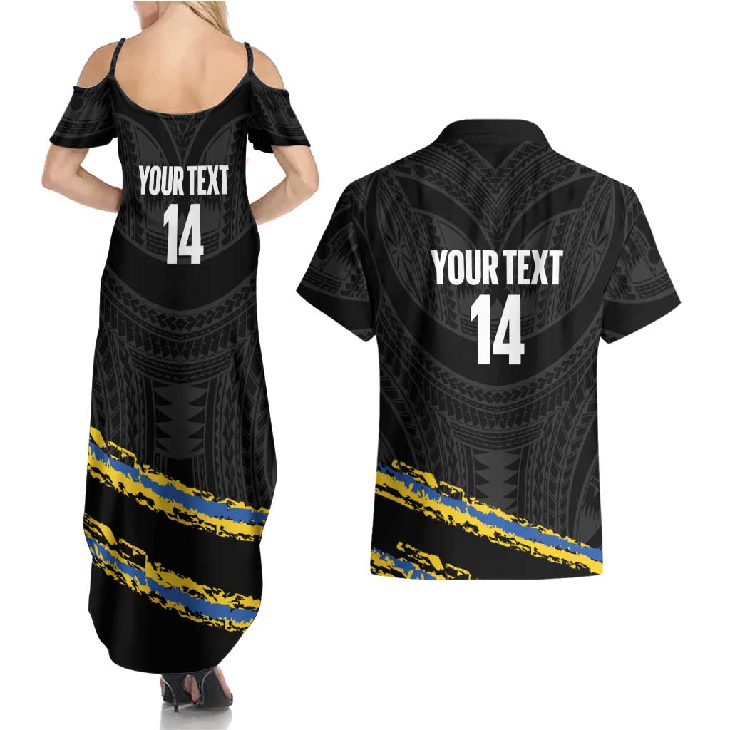 Kings Solomon Islands Football Custom Couples Matching Summer Maxi Dress and Hawaiian Shirt Come On Solomons Polynesian Grunge Style