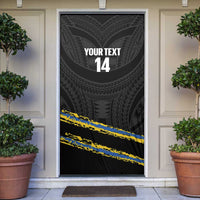 Kings Solomon Islands Football Custom Door Cover Come On Solomons Polynesian Grunge Style LT14 Black - Polynesian Pride