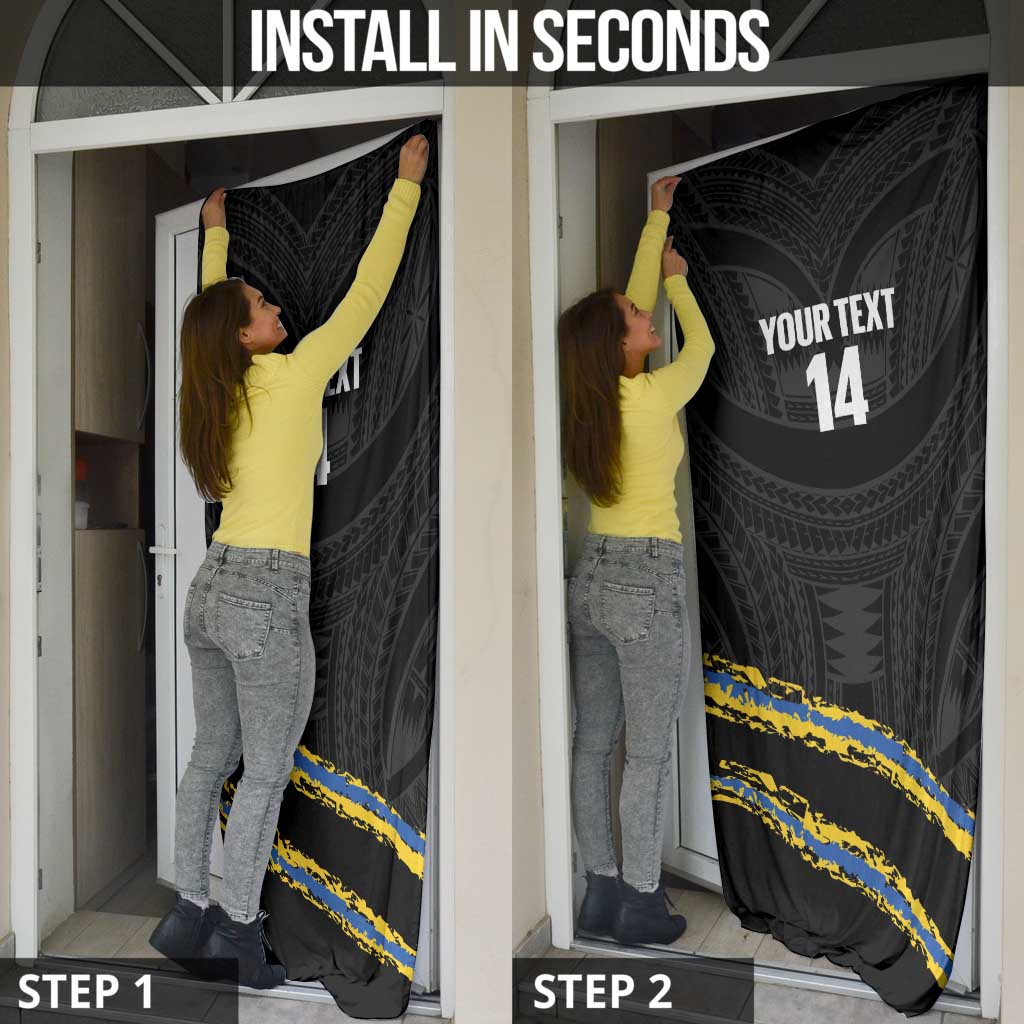 Kings Solomon Islands Football Custom Door Cover Come On Solomons Polynesian Grunge Style LT14 - Polynesian Pride