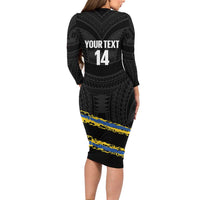 Kings Solomon Islands Football Custom Family Matching Long Sleeve Bodycon Dress and Hawaiian Shirt Come On Solomons Polynesian Grunge Style