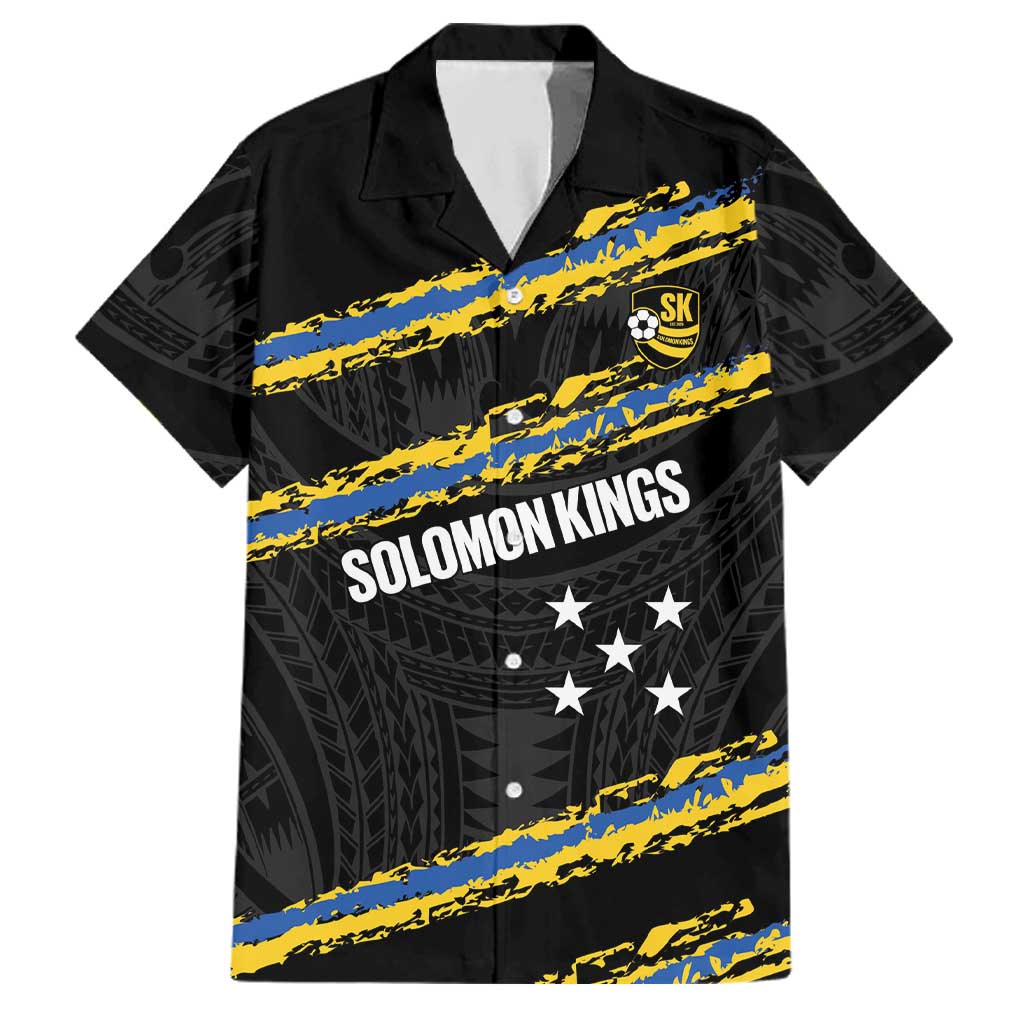 Kings Solomon Islands Football Custom Family Matching Mermaid Dress and Hawaiian Shirt Come On Solomons Polynesian Grunge Style