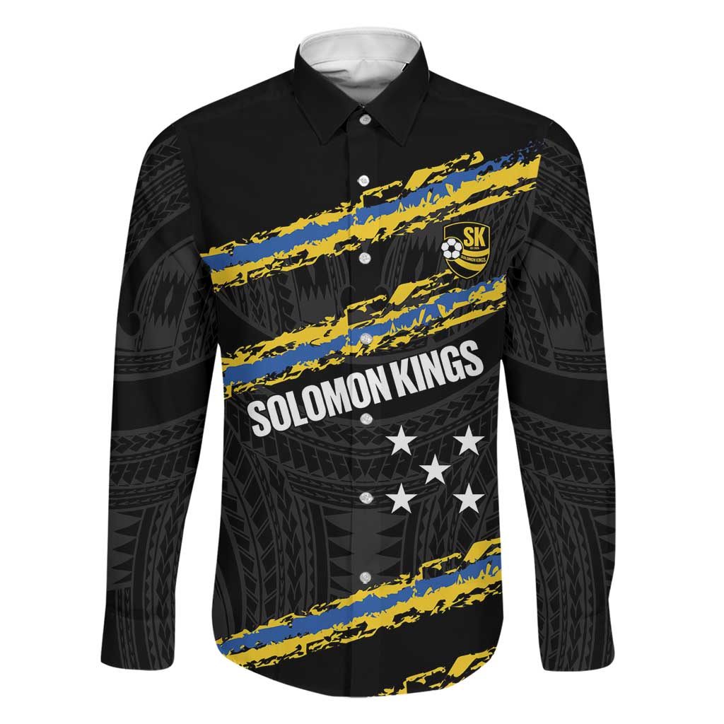Kings Solomon Islands Football Custom Family Matching Mermaid Dress and Hawaiian Shirt Come On Solomons Polynesian Grunge Style