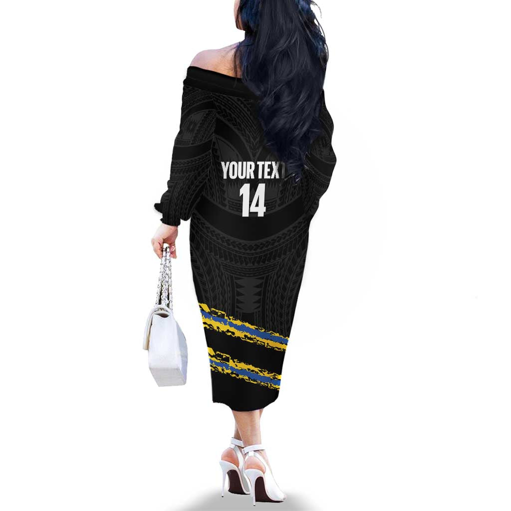 Kings Solomon Islands Football Custom Family Matching Off The Shoulder Long Sleeve Dress and Hawaiian Shirt Come On Solomons Polynesian Grunge Style