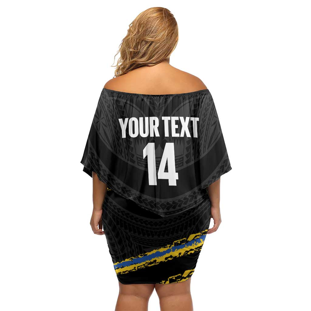 Kings Solomon Islands Football Custom Family Matching Off Shoulder Short Dress and Hawaiian Shirt Come On Solomons Polynesian Grunge Style