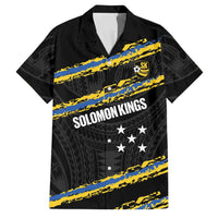 Kings Solomon Islands Football Custom Family Matching Short Sleeve Bodycon Dress and Hawaiian Shirt Come On Solomons Polynesian Grunge Style