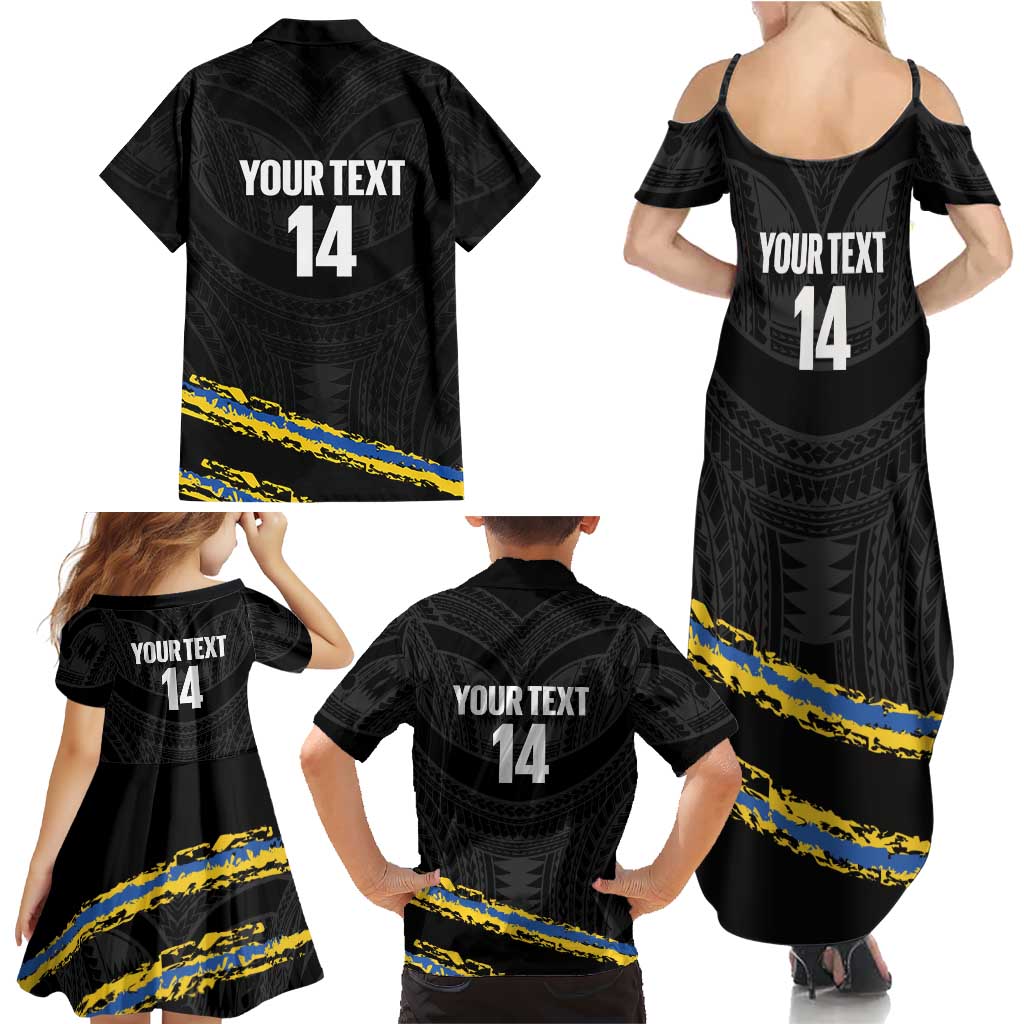 Kings Solomon Islands Football Custom Family Matching Summer Maxi Dress and Hawaiian Shirt Come On Solomons Polynesian Grunge Style