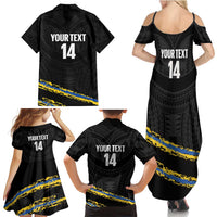 Kings Solomon Islands Football Custom Family Matching Summer Maxi Dress and Hawaiian Shirt Come On Solomons Polynesian Grunge Style