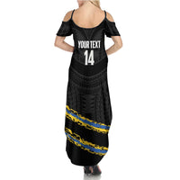 Kings Solomon Islands Football Custom Family Matching Summer Maxi Dress and Hawaiian Shirt Come On Solomons Polynesian Grunge Style