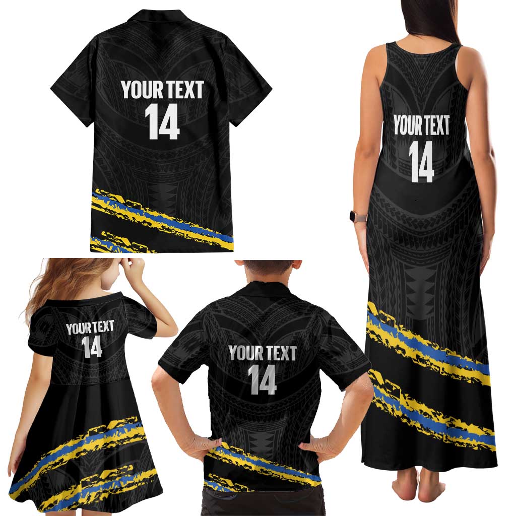 Kings Solomon Islands Football Custom Family Matching Tank Maxi Dress and Hawaiian Shirt Come On Solomons Polynesian Grunge Style