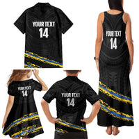 Kings Solomon Islands Football Custom Family Matching Tank Maxi Dress and Hawaiian Shirt Come On Solomons Polynesian Grunge Style