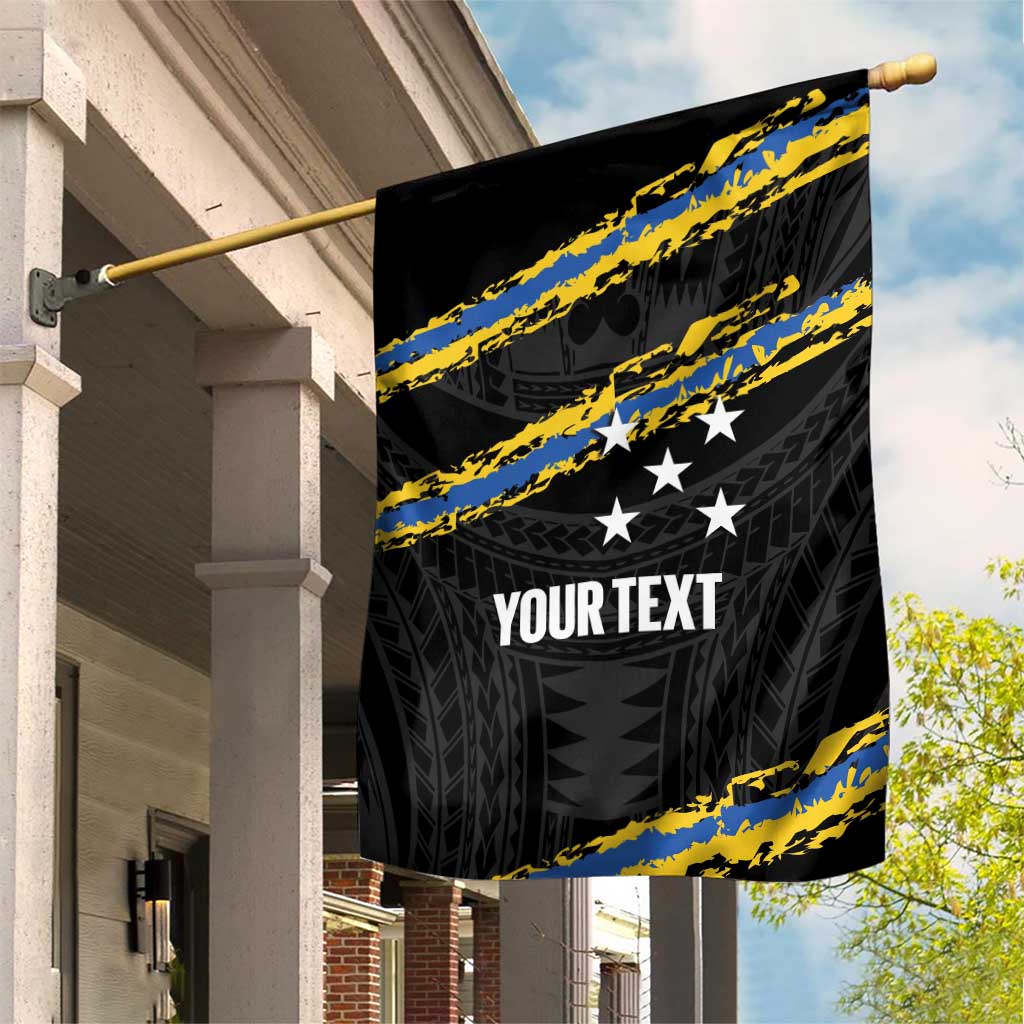 Kings Solomon Islands Football Custom Garden Flag Come On Solomons Polynesian Grunge Style LT14 House Flag Black - Polynesian Pride
