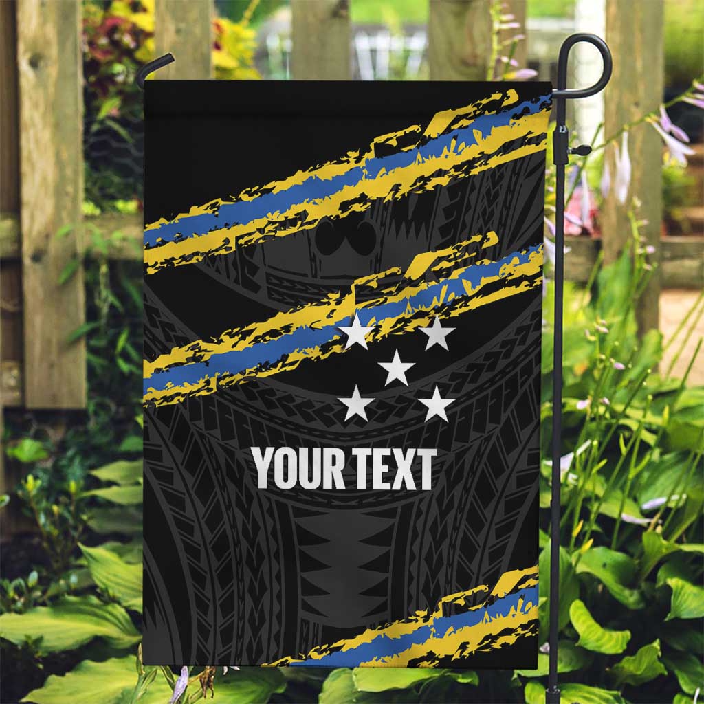 Kings Solomon Islands Football Custom Garden Flag Come On Solomons Polynesian Grunge Style LT14 Garden Flag Black - Polynesian Pride