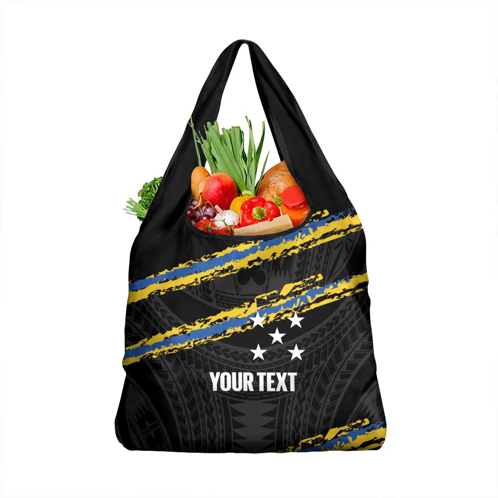 Kings Solomon Islands Football Custom Grocery Bag Come On Solomons Polynesian Grunge Style LT14 1-pack One Size Black - Polynesian Pride