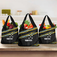 Kings Solomon Islands Football Custom Grocery Bag Come On Solomons Polynesian Grunge Style LT14 3-pack One Size Black - Polynesian Pride