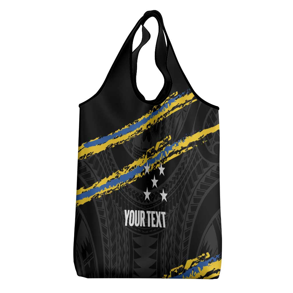Kings Solomon Islands Football Custom Grocery Bag Come On Solomons Polynesian Grunge Style LT14 - Polynesian Pride