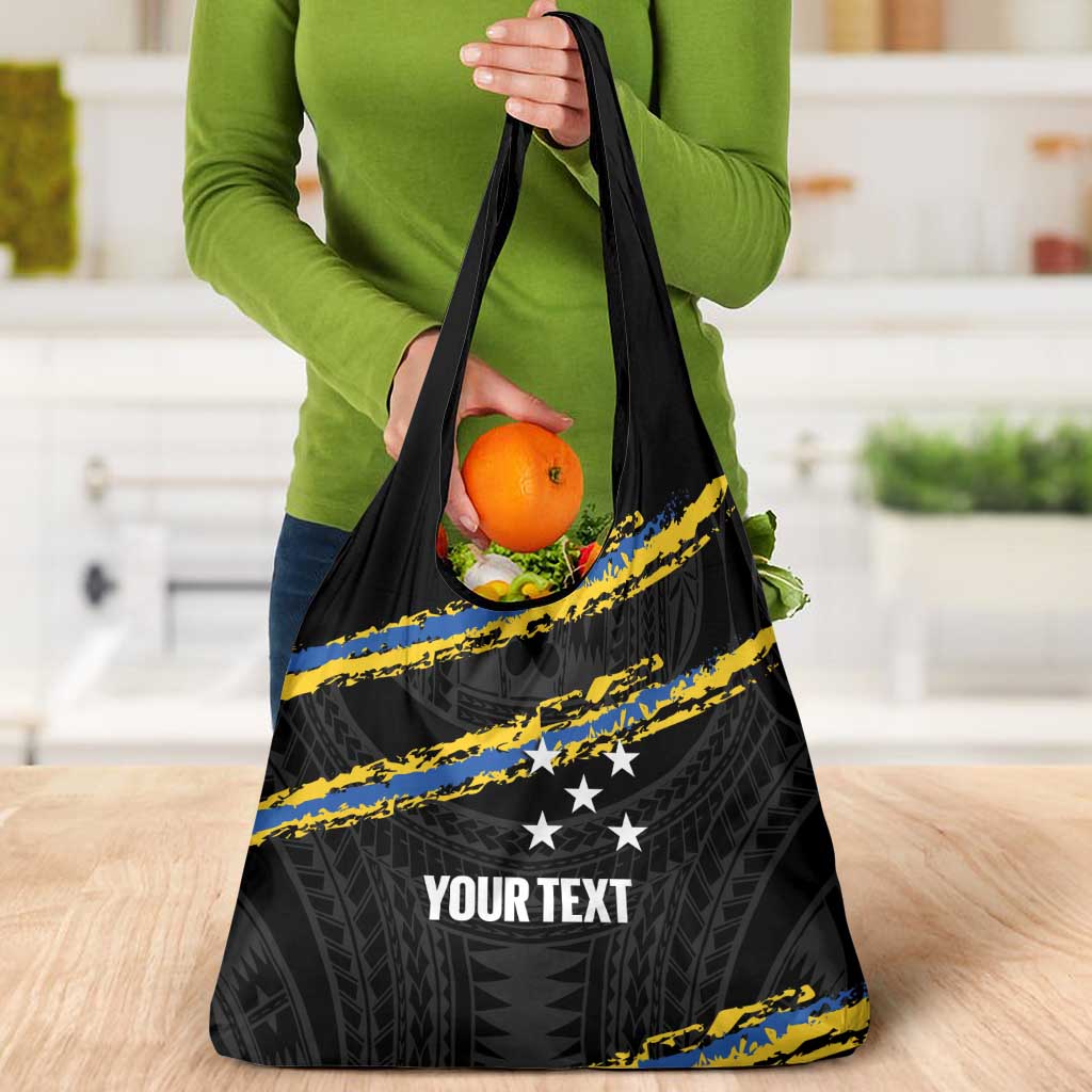 Kings Solomon Islands Football Custom Grocery Bag Come On Solomons Polynesian Grunge Style LT14 - Polynesian Pride