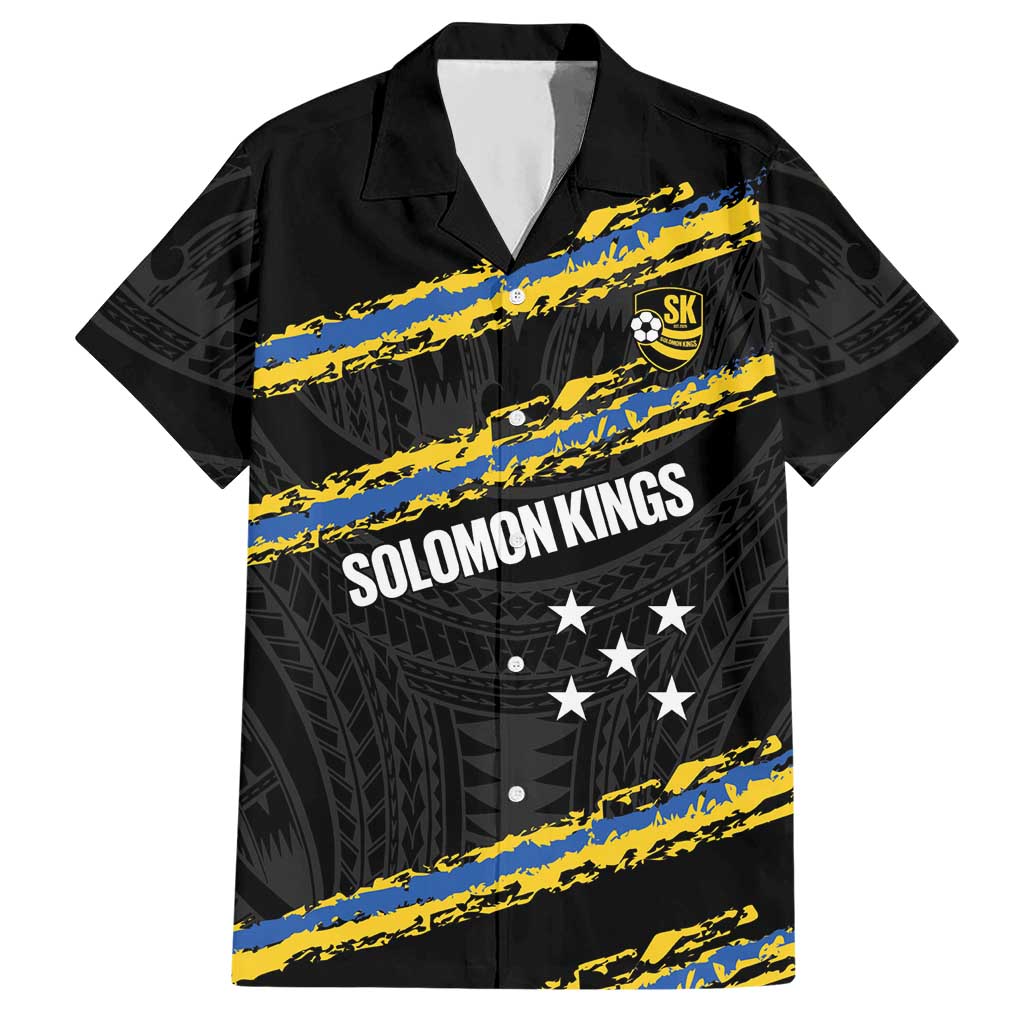 Kings Solomon Islands Football Custom Hawaiian Shirt Come On Solomons Polynesian Grunge Style