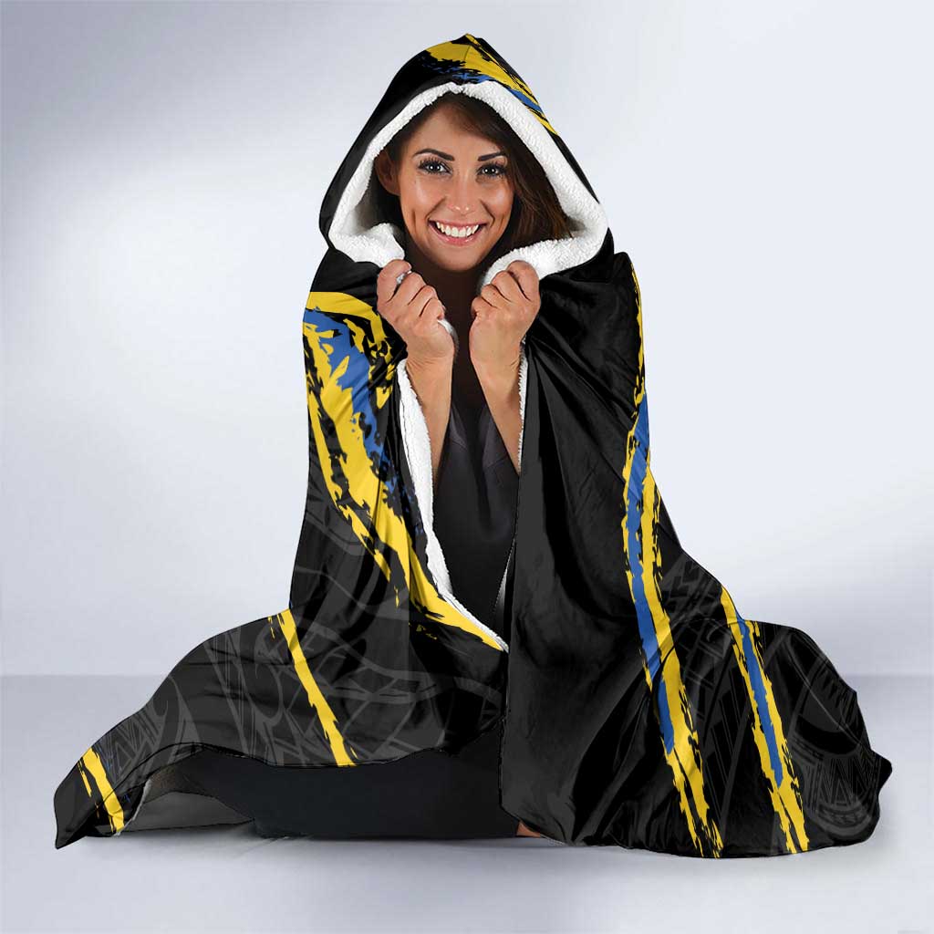 Kings Solomon Islands Football Custom Hooded Blanket Come On Solomons Polynesian Grunge Style LT14 - Polynesian Pride