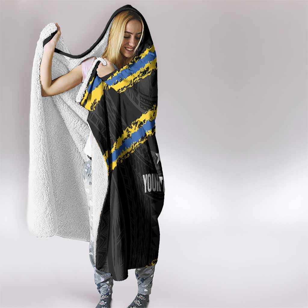 Kings Solomon Islands Football Custom Hooded Blanket Come On Solomons Polynesian Grunge Style LT14 - Polynesian Pride