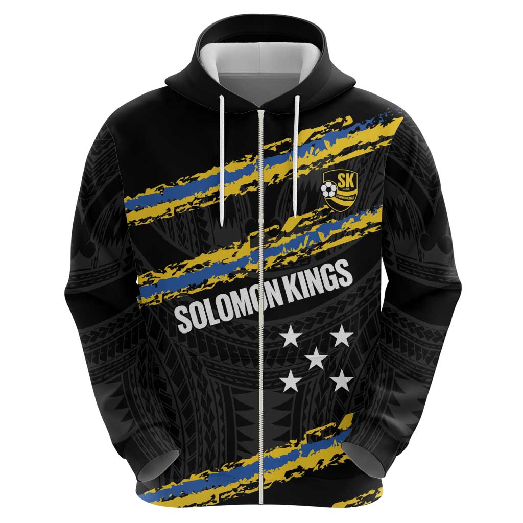 Kings Solomon Islands Football Custom Hoodie Come On Solomons Polynesian Grunge Style LT14 - Polynesian Pride