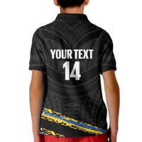 Kings Solomon Islands Football Custom Kid Polo Shirt Come On Solomons Polynesian Grunge Style