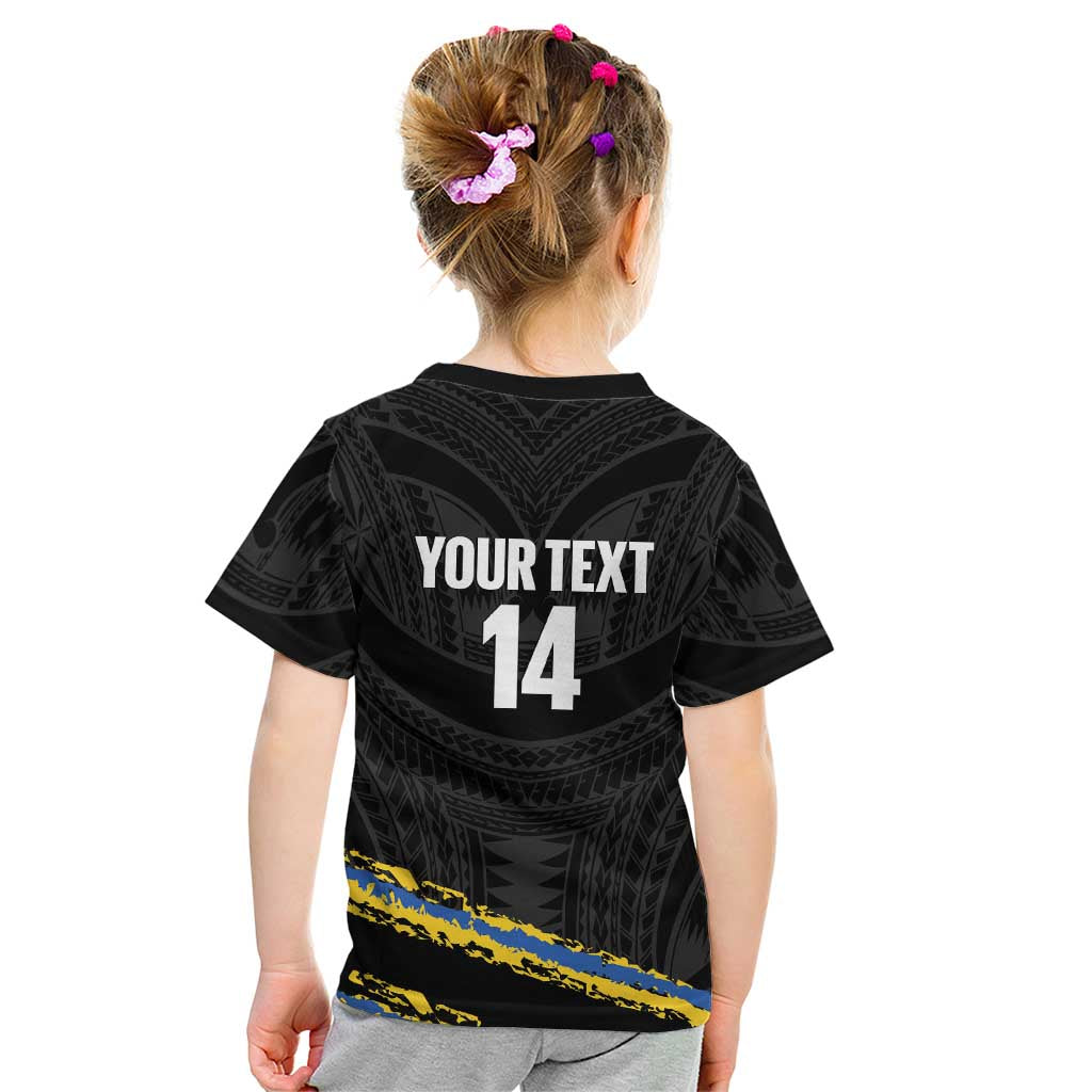 Kings Solomon Islands Football Custom Kid T Shirt Come On Solomons Polynesian Grunge Style LT14 - Polynesian Pride