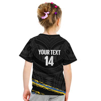 Kings Solomon Islands Football Custom Kid T Shirt Come On Solomons Polynesian Grunge Style LT14 - Polynesian Pride